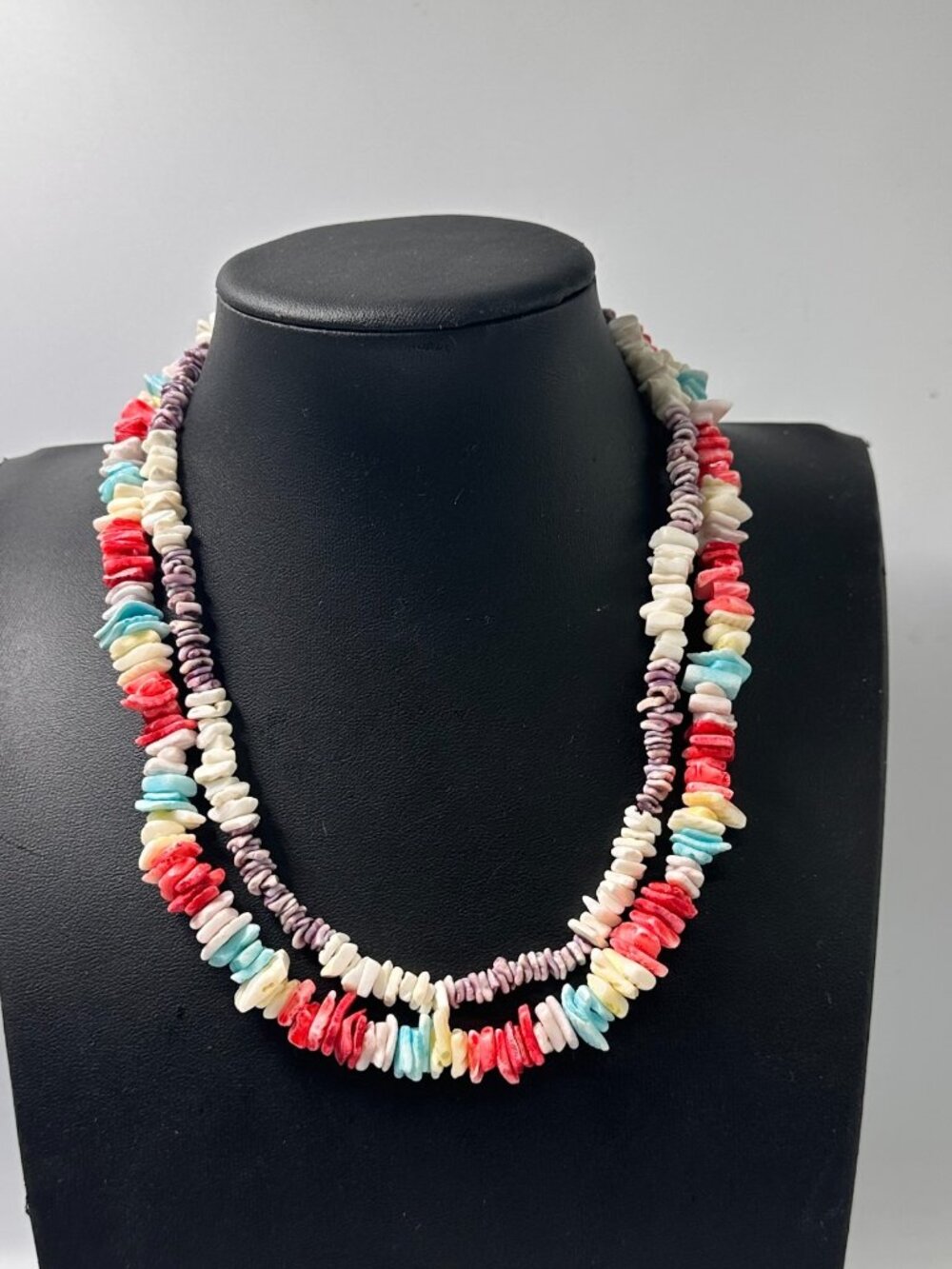 3/$30 Puka Shell Necklace Lot 2 Piece Multicolor White Purple Beach Boho Jewelry